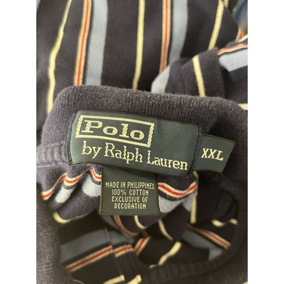 Polo by Ralph Lauren 1/4 Button Down Men's Multicolor Striped Shirt Size 2XL - Picture 2 of 12